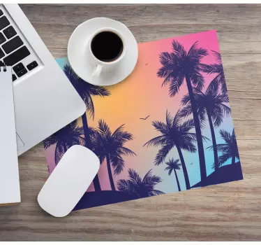 Palmy farebná obloha originálna podložka pod myš - Tenstickers
