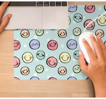 Pastelka farebný úsmev emotikon originálna podložka pod myš - Tenstickers