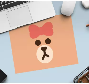Plyšový macko s mašľou originálna podložka pod myš - Tenstickers