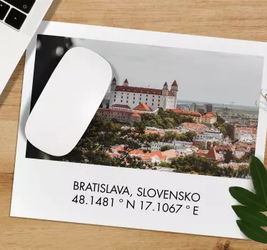 Podložka pod myš Bratislava a súradnice - Tenstickers