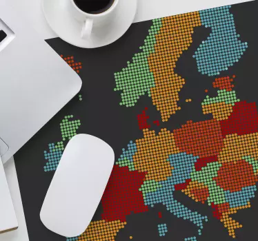 Podložka pod myš mapa sveta farebné geografické regióny - Tenstickers