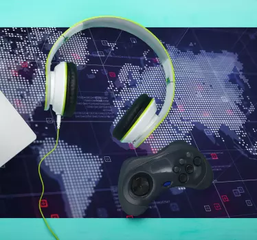 Podložka pod myš mapa sveta interaktívne globálne súradnice - Tenstickers