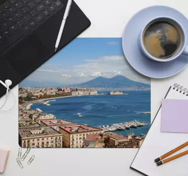 Podložka pod myš mapa sveta prístav pobrežného výhľadu - Tenstickers