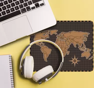 Podložka pod myš mapa sveta rozšírená celosvetová mapa - Tenstickers