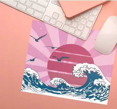 Podložka pod myš mapa sveta s štýlovou oceánskou scénou - Tenstickers