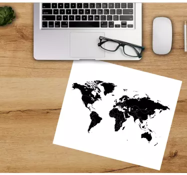 Podložka pod myš mapa sveta v štýlovom globálnom obryse - Tenstickers