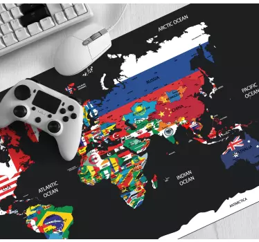 Podložka pod myš mapa sveta živá globálna ilustrácia - Tenstickers