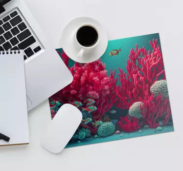 originálna podložka pod myš Živé magenta útes - Tenstickers