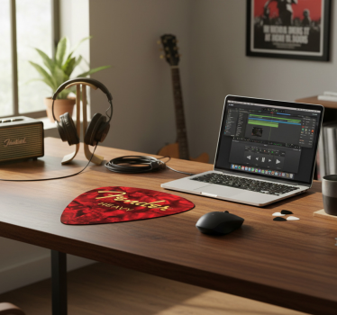Podložka pod myš s červeným gitarovým trsátkom - Tenstickers