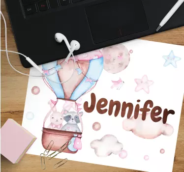 Podložka pod myš s menom dobrodružstvo balónom - Tenstickers