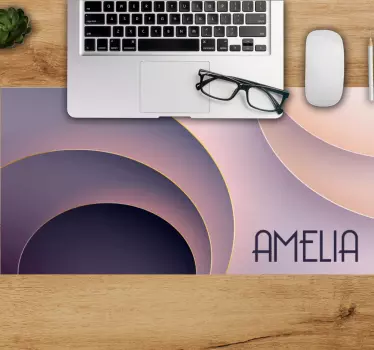 Podložka pod myš s menom elegantné kruhové vlny - Tenstickers