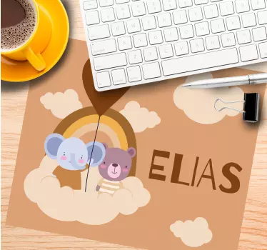 Podložka pod myš s menom farební zvierací priatelia - Tenstickers