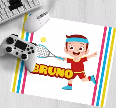 Podložka pod myš s menom hravá tenisová postava - Tenstickers