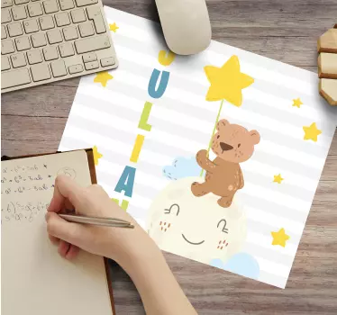 Podložka pod myš s menom medveď s hviezdou - Tenstickers