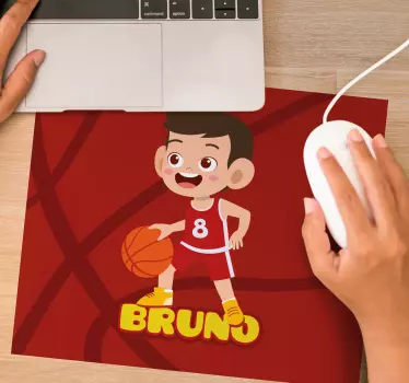 Podložka pod myš s menom radostný basketbalista - Tenstickers