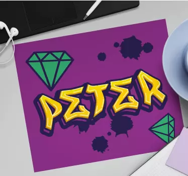 Podložka pod myš s menom štýlové umelecké dielo - Tenstickers