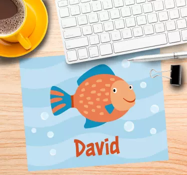 Podložka pod myš s menom veselá grafika rýb - Tenstickers