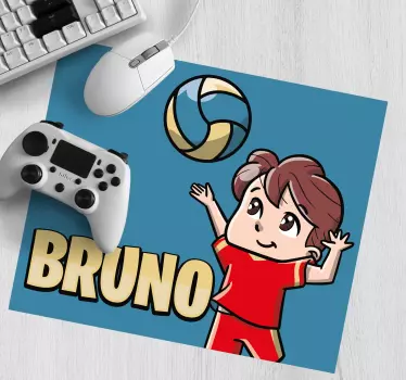 Podložka pod myš s menom veselý chlapec pri hre - Tenstickers