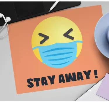 Podložka pod myš s textom emoji s maskou - Tenstickers
