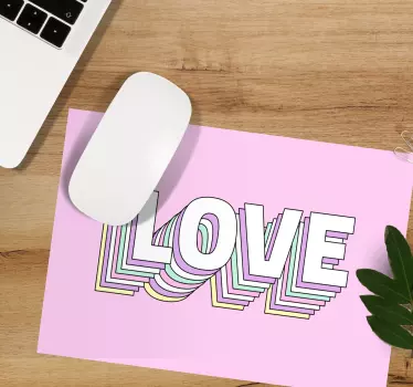 Podložka pod myš s textom farebná láska typografia - Tenstickers