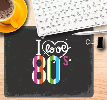 Podložka pod myš s textom farebná láska z 80. rokov - Tenstickers