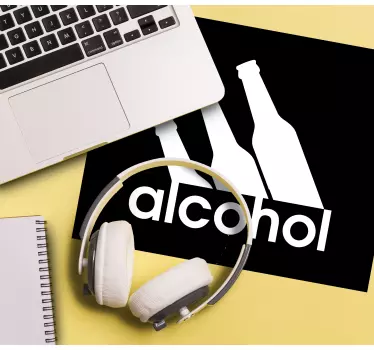 Podložka pod myš s textom grafika fliaš alkoholu - Tenstickers