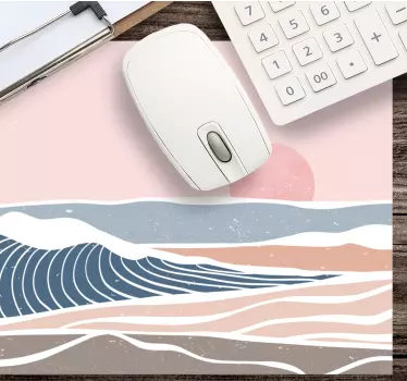 Podložka pod myš so vzorom abstraktné oceánske vlny - Tenstickers