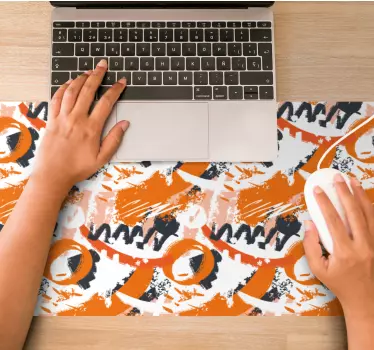 Podložka pod myš so vzorom abstraktné oranžové tvary - Tenstickers
