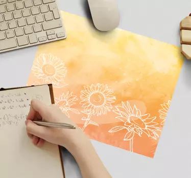 Podložka pod myš so vzorom abstraktný dizajn slnečnice - Tenstickers