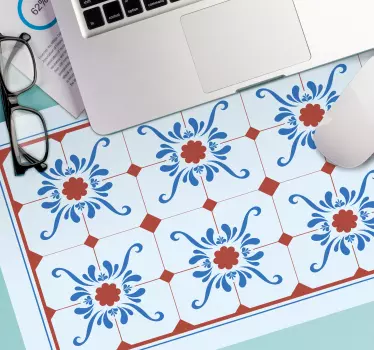 Podložka pod myš so vzorom botanická dlažba - Tenstickers