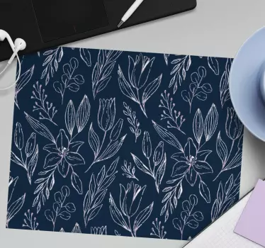 Podložka pod myš so vzorom botanický listový koncept - Tenstickers
