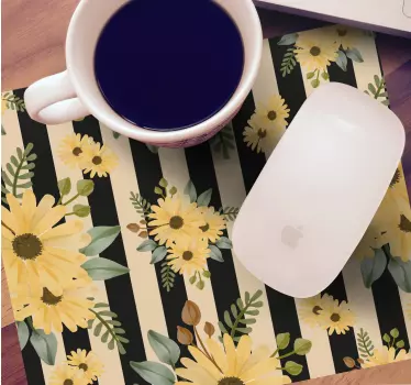 Podložka pod myš so vzorom botanický pruhovaný koncept - Tenstickers