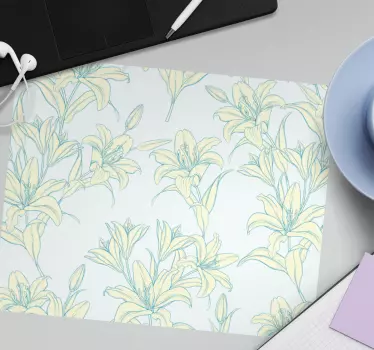 Podložka pod myš so vzorom elegantné kvitnúce prvky - Tenstickers