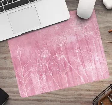 Podložka pod myš so vzorom elegantný kvetinový obrys - Tenstickers