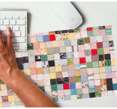 Podložka pod myš so vzorom farebná štvorcová mozaika - Tenstickers
