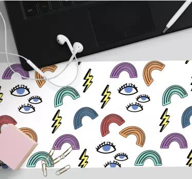 Podložka pod myš so vzorom farebné dúhy očí - Tenstickers