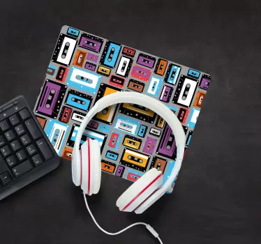 Podložka pod myš so vzorom farebné kazetové usporiadanie - Tenstickers