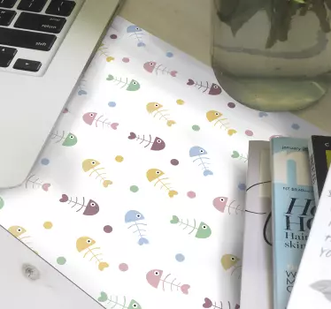 Podložka pod myš so vzorom farebné rybacie kosti - Tenstickers