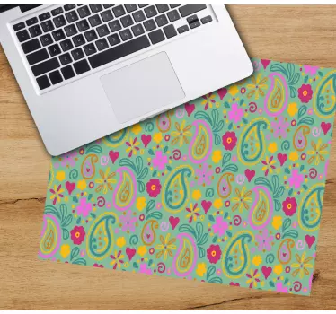 Podložka pod myš so vzorom farebný kvetinový paisley - Tenstickers