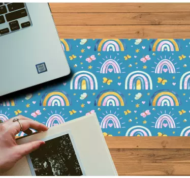 Podložka pod myš so vzorom farebných dúhových motívov - Tenstickers