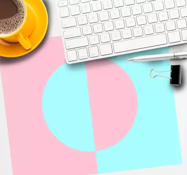 Podložka pod myš so vzorom geometrická ružová aqua kontrast - Tenstickers