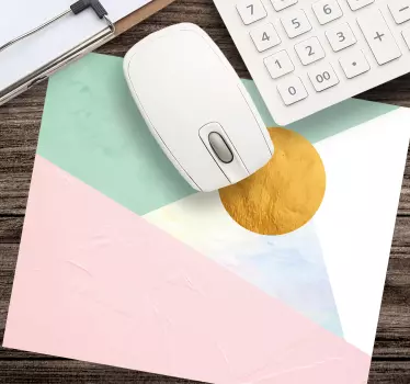 Podložka pod myš so vzorom geometrické farebné bloky - Tenstickers