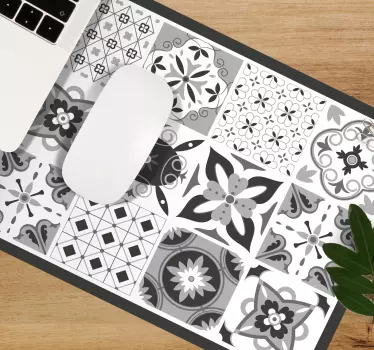 Podložka pod myš so vzorom geometrické kvetinové motívy - Tenstickers