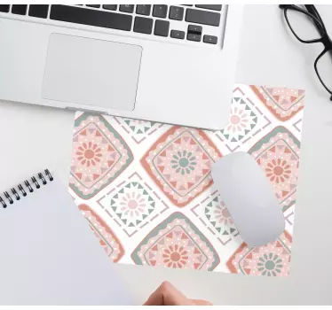 Podložka pod myš so vzorom geometrický kvetinový motív - Tenstickers