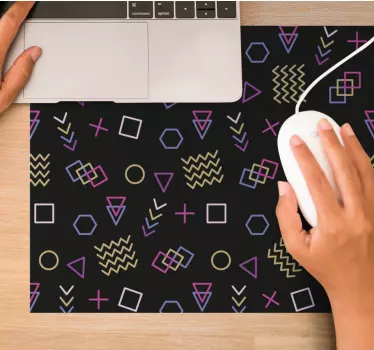 Podložka pod myš so vzorom geometrických farebných tvarov - Tenstickers