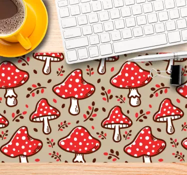 Podložka pod myš so vzorom hravý hubový motív - Tenstickers