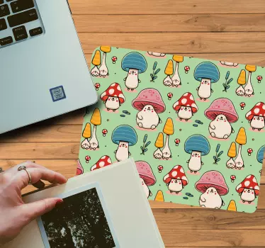 Podložka pod myš so vzorom hravých húb - Tenstickers