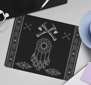 Podložka pod myš so vzorom indiánskeho lapača snov - Tenstickers