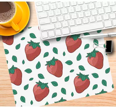 Podložka pod myš so vzorom jahodového listu - Tenstickers