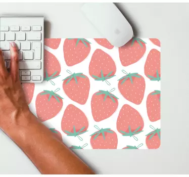 Podložka pod myš so vzorom jahodový motív - Tenstickers